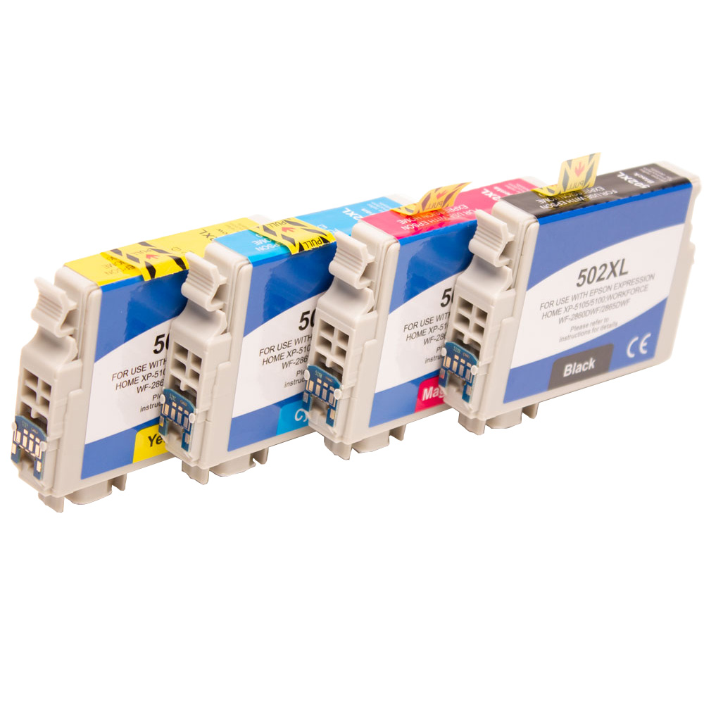 Elios 502XL BK C M Y kit 4 cartouches ( Remplace Epson 502 BK, C, M, Y, 502XL BK, C, M, Y ) BK : 13ml / Couleur 13ml