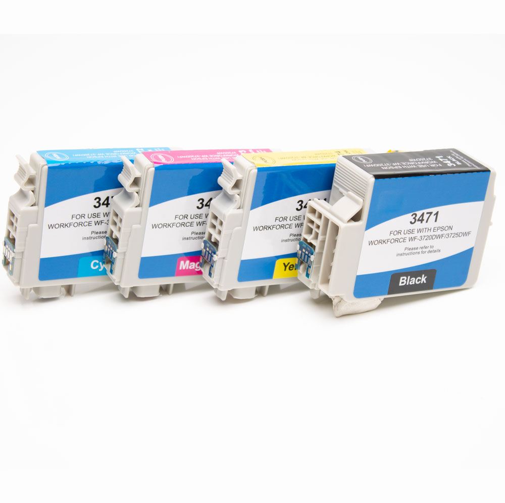 Compatible 34XL BK C M Y kit 4 cartouches ( Remplace Epson 34 BK, C, M, Y, 34XL BK, C, M, Y )