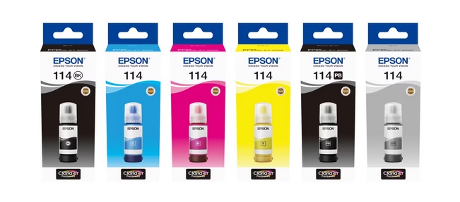 EPSON 114 kit 6 encres - 6 x 70 ml ( BK, PHBK, C, M, Y, GY )