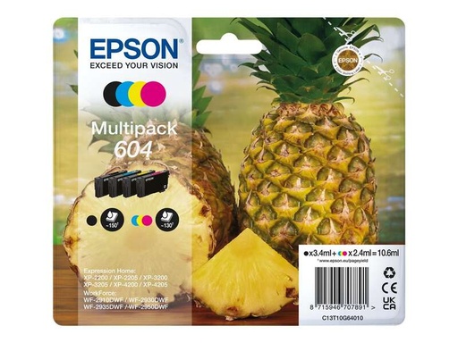 Epson 604 BK C M Y kit 4 cartouches ( Remplace Epson 604 BK, C, M, Y, 604XL BK, C, M, Y ) ananas (copie)